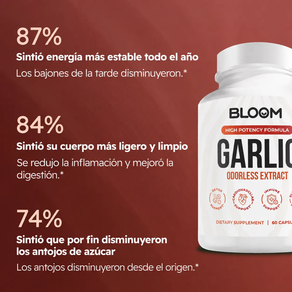 Cápsulas de Extracto de Ajo sin olor