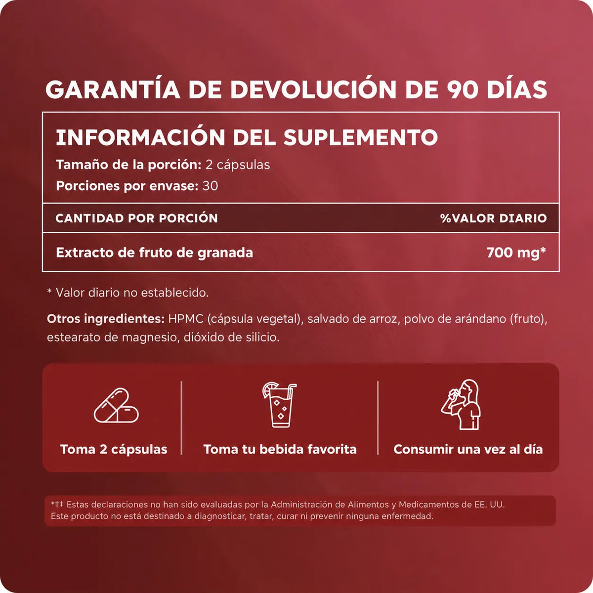 Cápsulas de Extracto Orgánico de Granada